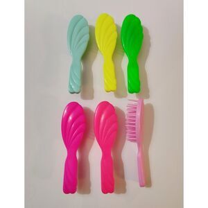 Vintage 1990s Barbie Doll Hair Brushes Lot Mattel Pink Green Yellow Set